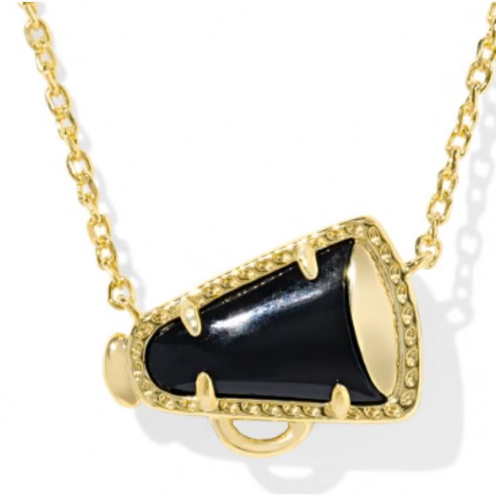 Kendra Scott NEW necklace - Cheer Megaphone in Black Agate - Picture 2 of 6